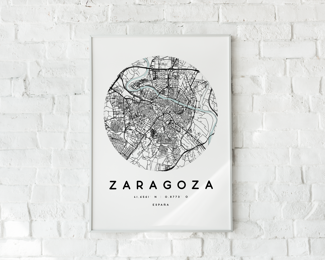 CUADRO DECORATIVO DEL MAPA DE ZARAGOZA