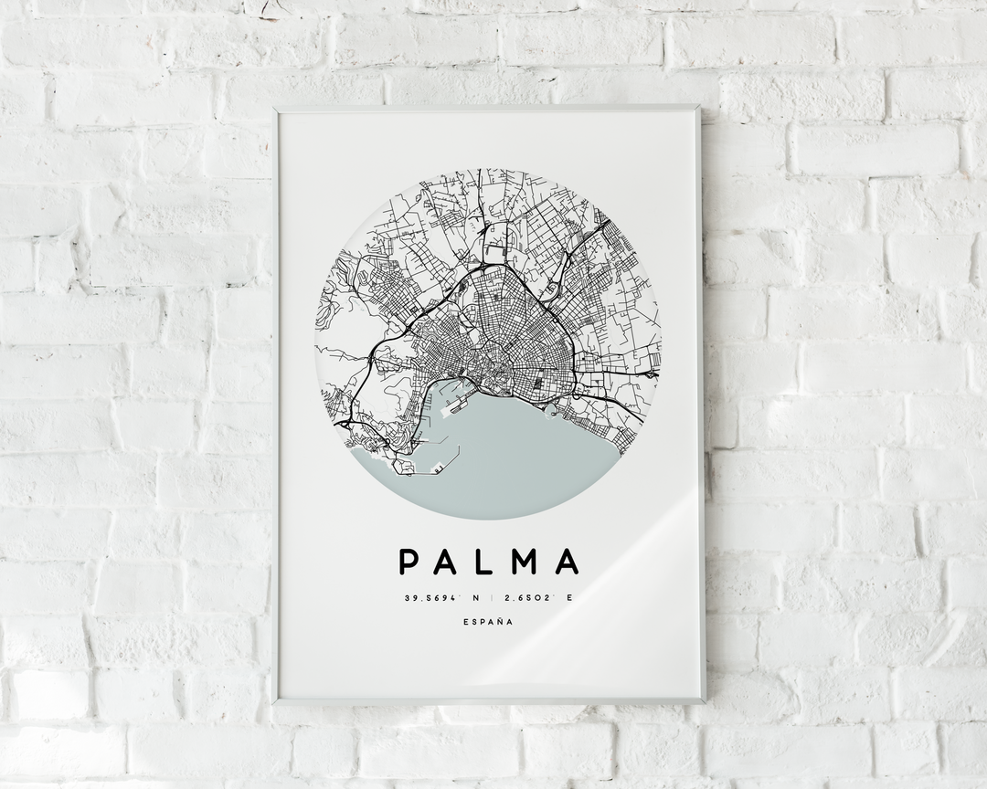 CUADRO DECORATIVO DEL MAPA DE PALMA DE MALLORCA